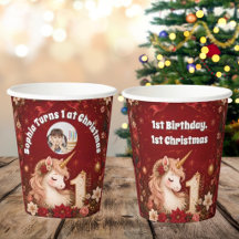 Floral Crimson Unicorn 1st Birthday 1st Christmas 