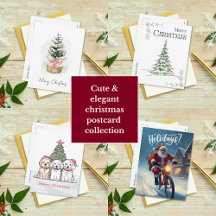 Cute & Elegant Christmas Holiday Postcard