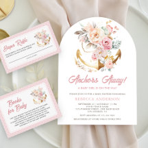 Floral Anchor Nautical Girl Baby Shower Suite