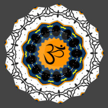 Mandala Yoga Om Blue Orange Geometric Design