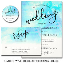 Ombre Watercolor Wedding - Blue