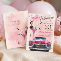 Retro 1950s Old Hollywood Glam Pink Cadillac Pinup