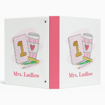 First Grade Pink Dot Notebook Coffee