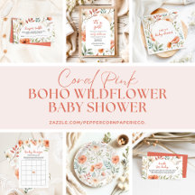 Pink Boho Wildflower Baby shower
