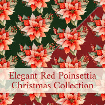 Elegant Red Poinsettia Christmas Collection