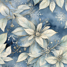 Blue Poinsettia Elegance