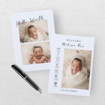 Modern Photo Baby Announcement