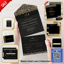 Elegant Black Gold Lace Wedding Collection 2