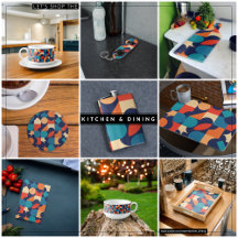 Multicolor Bauhaus Style Geometric Shape Pattern