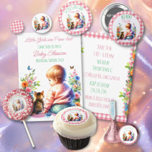Baby Girl and Kitten Girl's Baby Shower