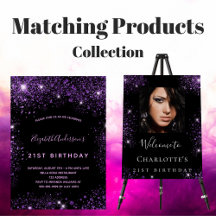 Birthday party - black with purple glitter dust