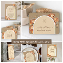Business Retro Arch Script Rose Branding Material