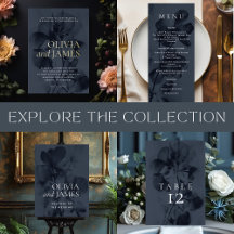Dark Moody Botanical Floral Wedding Collection