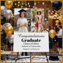 Modern Script Minimalistic Luxe Graduation 