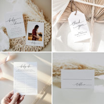 Modern Minimalist Baby Shower Collection   OLIVIA