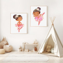 African American Ballerina Nursery Prints