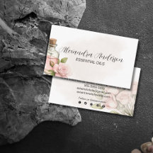 Natural Rose Essential Oils Watercolor Floral