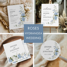 Blue Hydrangea Roses Floral Wedding