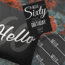 Simple Elegant Black and White 60th Birthday Suite