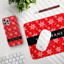 White Snowflakwes, Red Background, Black