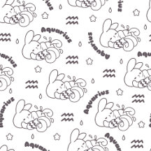 Aquarius Dreams: Zodiac Bunny Pattern III