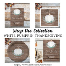 White Pumpkin Barn Wood Thanksgiving Collection