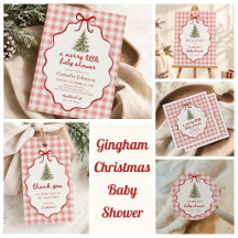 Christmas Tree Gingham Baby Shower