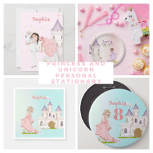 Princess and Unicorn Personal Stationary