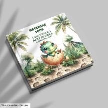 Cute baby dino hatching soon guest book
