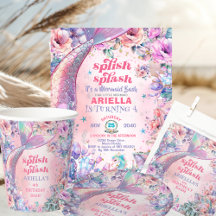 Flower Glitter Mermaid 4th Birthday