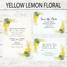 Yellow Lemon Floral Country Barn Wedding Suite