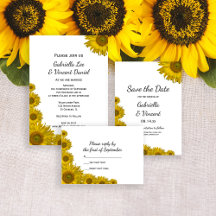 Yellow Sunflower Edge Wedding Stationery