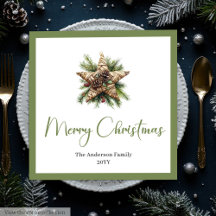 Boho Rustic Neutral Tones Christmas Napkins #11B