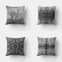 Throw Pillows With Black Gray And White Designs