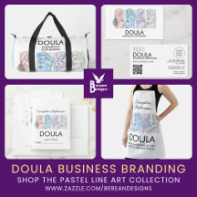 DOULA Pastel Line Art Business Branding Gifts