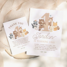 Woodland Animals Cute First Photo Birthday Party