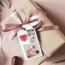 Modern Collage Photo & Red Heart Mother Gift