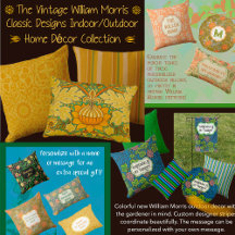 William Morris Floral Stripe Outdoor Pillows 