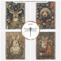 Vintage William Morris Style Cottage Core Throws