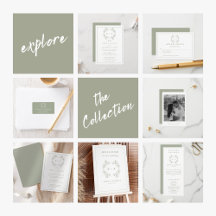 Formal Vintage Sage Green Monogram Wedding