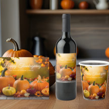 Custom Company Thanksgiving Party Decor & Cards