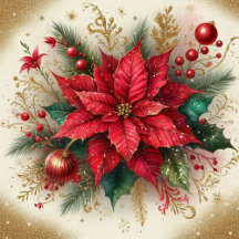 Elegant Vintage Christmas Poinsettia