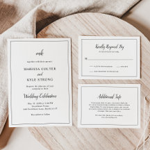 Classic Monogram Elegant Wedding Invitation Suite