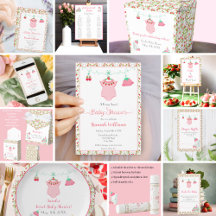 Strawberry Baby Outfit With Pattern Baby Shower