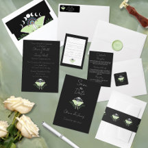 Mystical Black Boho Luna Moth Moon Phases