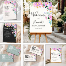 Flowers in pink tones boho summer Bridal Shower