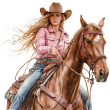 Cowgirl Cowboy Western Horse