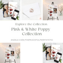 Pink and White Poppy Birthday