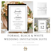 Formal Calligraphy Black And White Wedding Suite