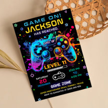 Neon Game On Video Game Birthday